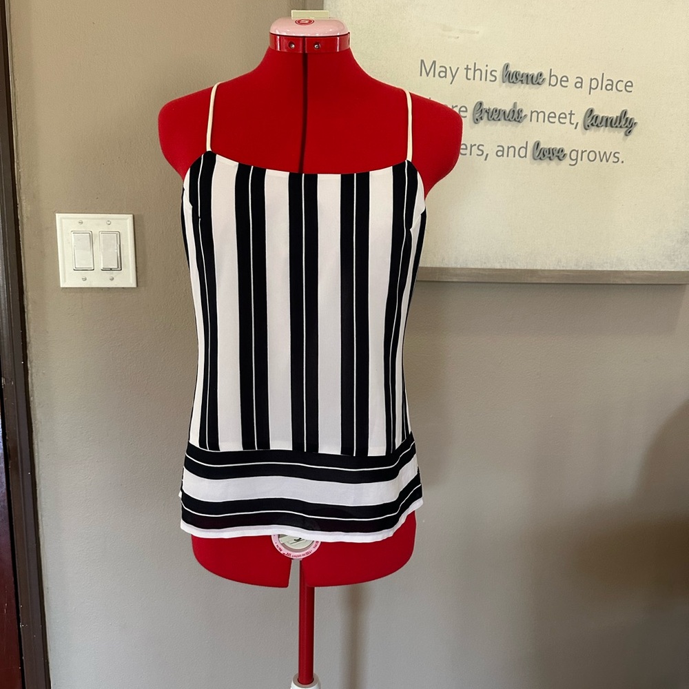Banana Republic Black and White Striped Camisole